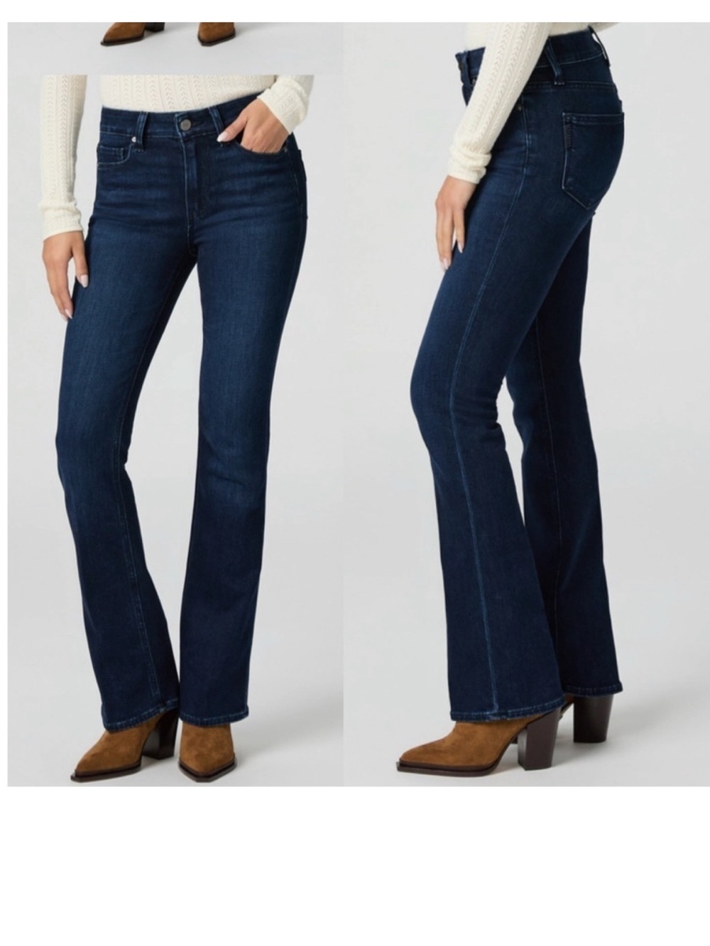 PAIGE Manhattan High Waist Boot Cut Jeans in Cinema dark wash denim size 26